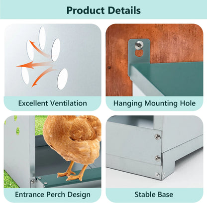 6 Room Metal Chicken Nesting Boxes 6 Compartment Egg Coop - view 5