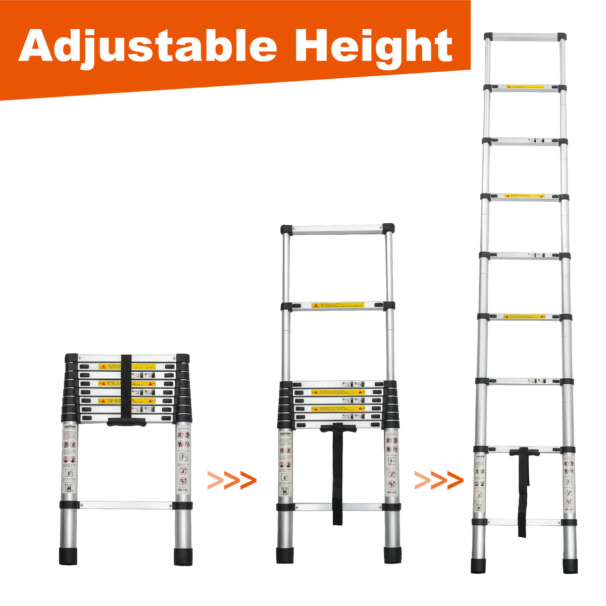 Telescoping Ladder 8.5FT, Telescopic Extension Ladder, Aluminum Alloy Folding Ladder Portable Multi-Purpose For Indoor - view 5