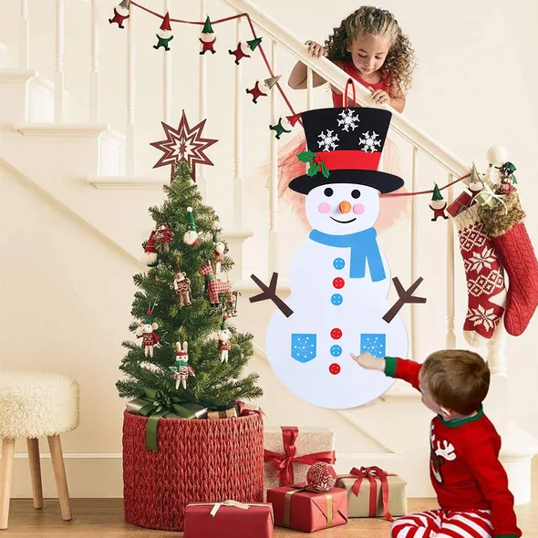 Felt Christmas Snowman Set DIY Felt Christmas Hanging Decorations - view 7