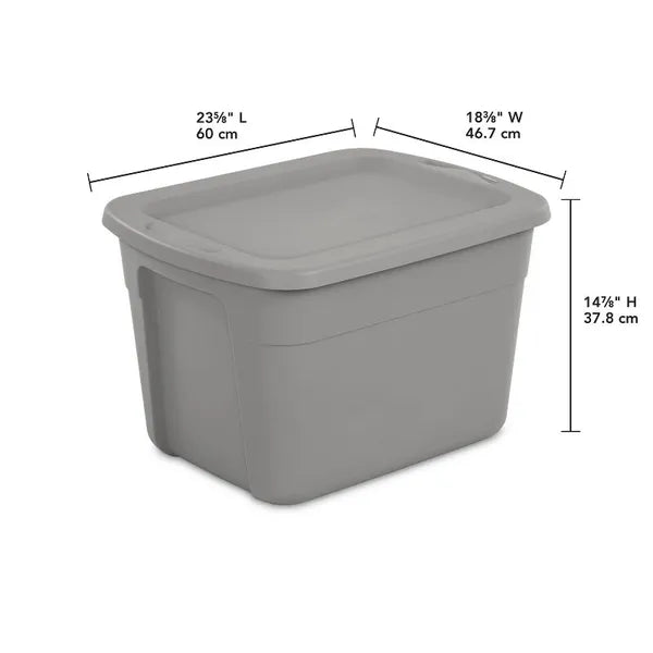 18gal Non-Latching Storage Tote Gray - view 5