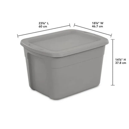 18gal Non-Latching Storage Tote Gray - view 5