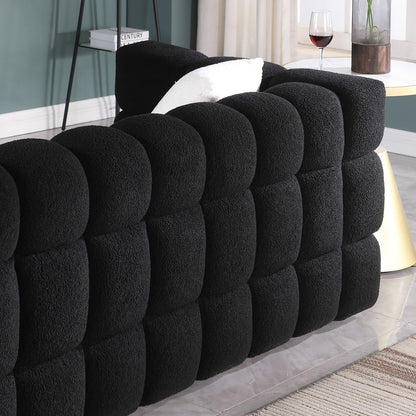 62.2length,35.83inch Deepth,human Body Structure For USA People, Marshmallow Sofa,boucle Sofa,BLACK Color, 2 Seater - view 2
