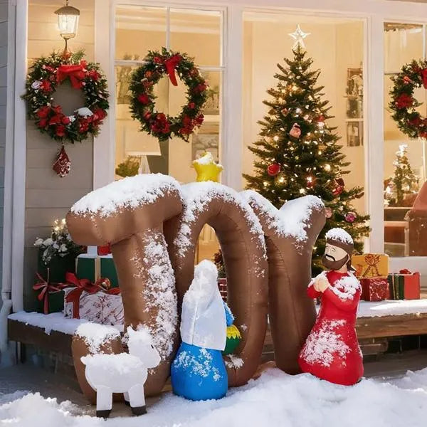 7.5FT Lighted Christmas Inflatable Decoration, Inflatable Nativity Scene With JOY Sign - view 4