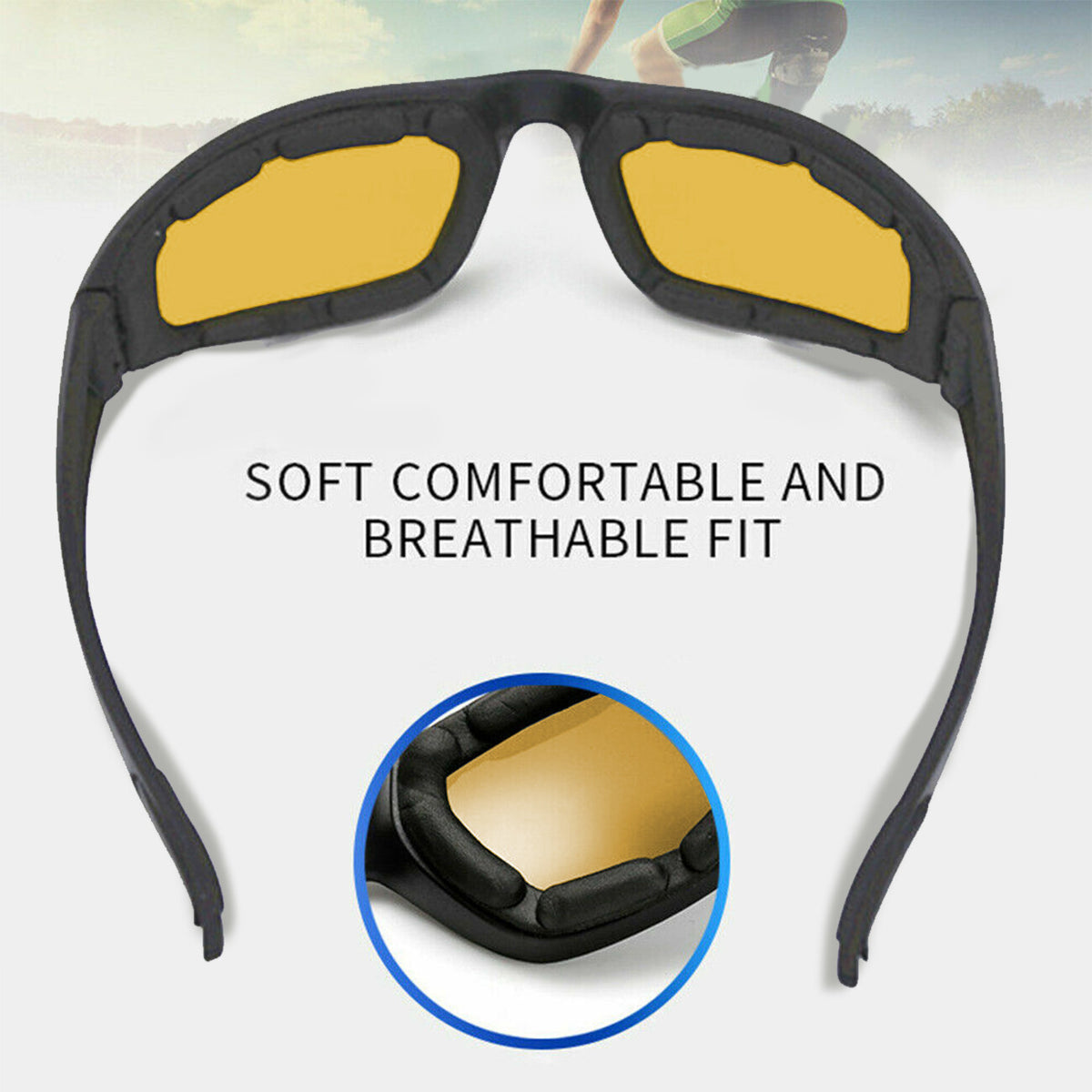 Cycling Sunglasses Chopper Outdoor Sports Glasses For Men Wrap Around UV400 Protection For Fishing Night Driving - view 3