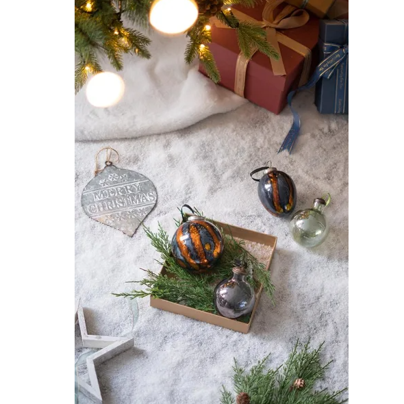 3 X 3 X 4.3 Egg Christmas Ball Ornament, Glass Decorative Hanging Ball Christmas Tree Ornaments For Holiday Party - view 4