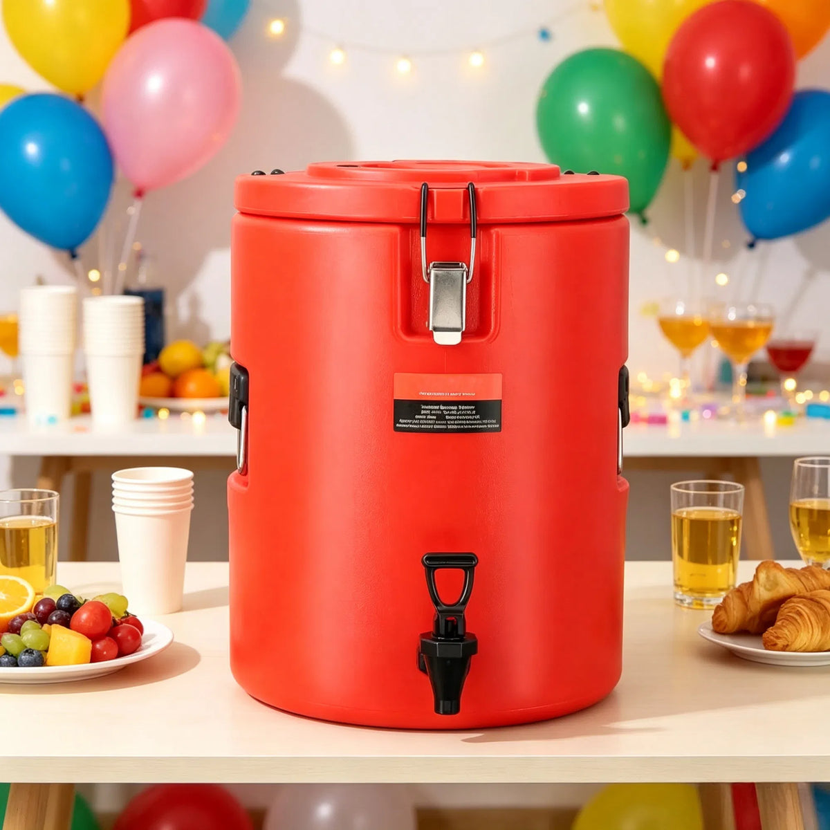 4.5 Gallon Stainless Steel Insulated Beverage Dispenser, Thermal Hot & Cold Drink Server with Spigot Handle, Food-grade - view 4