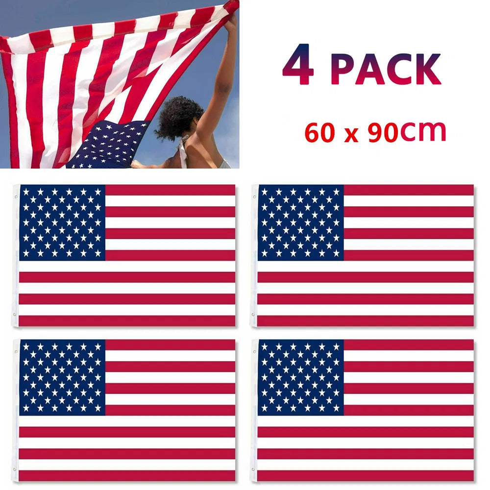 4pcs 2X3FT 60x90cm American Flag USA Flag Printed Nylon Flag National Flag W&Brass Grommets Courtyard Decoration - view 5
