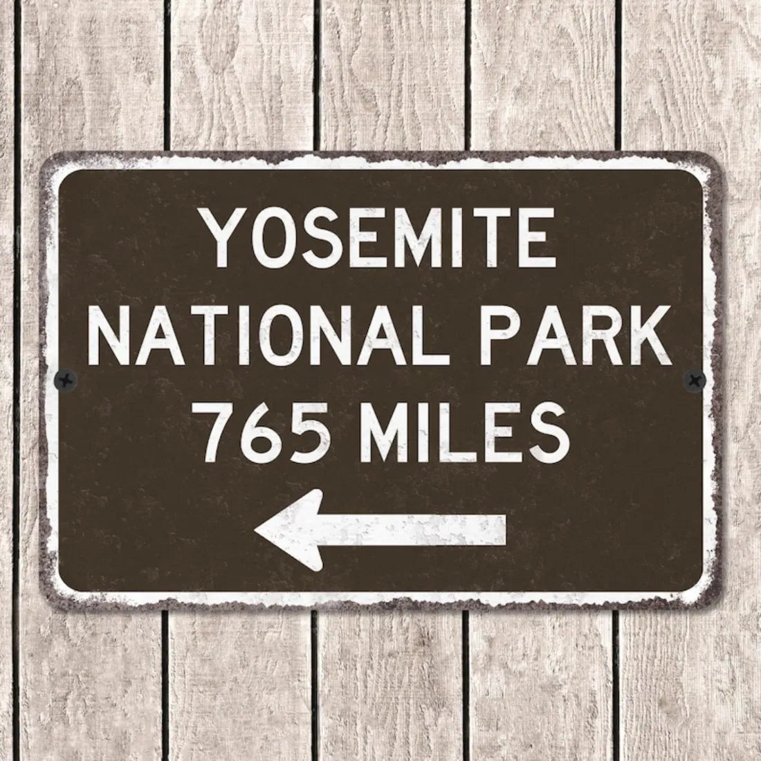 Yosemite National Park Customized Distance Sign Personalized Souvenir Metal Vintage Road Sign Replica Wall Decor