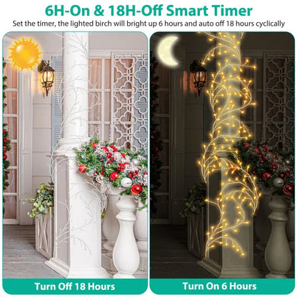Lighted Birch Garland 7.87FT Lighted Twig Vine Lights 144LED Birch Garland With Lights String Light With Timer 8 Modes - view 7