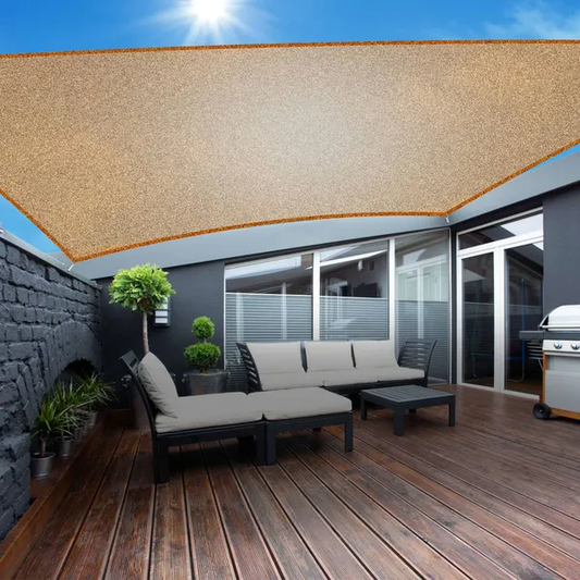 Rectangle Shade Sails Top Canopy 98 UV Block Awning Shelter 185GSM HDPE Patio Cover With Snap Hooks Ropes For Outdoor