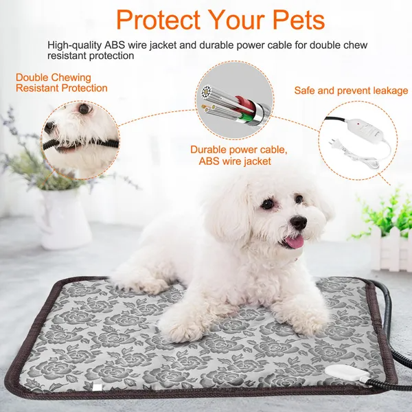 Pet Heating Pad Dog Cat Electric Heating Mat Waterproof Adjustable Warming Blanket - view 9