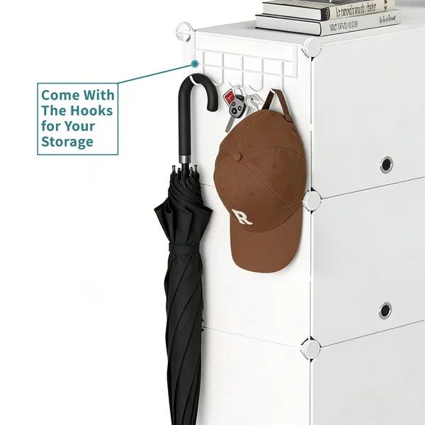 Shoe Rack Storage Cabinet, 8-layer Shoe Storage Cabinet With Door, Stackable And Detachable Shoe Storage Cabinet - view 5