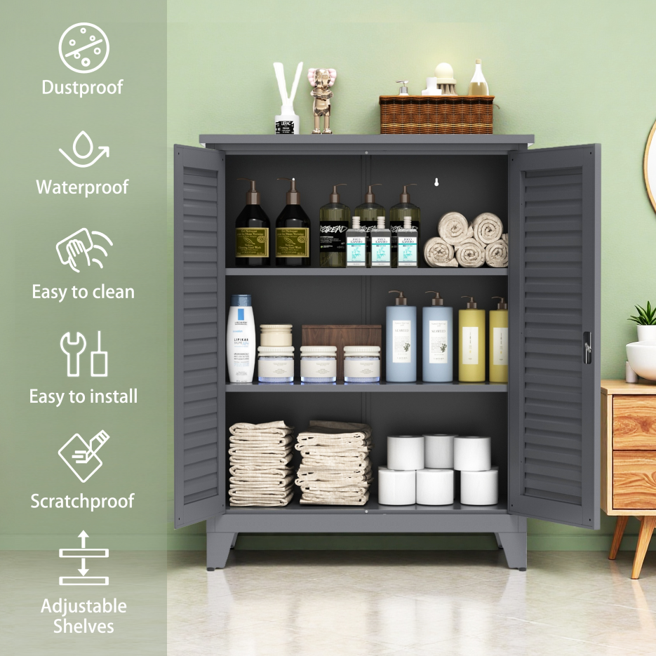 47'' Tall Metal Tool Storage Cabinet, With Ample Storage Space For Garage,Warehouse,Garden,Office, Living Room,Bathroom - view 7