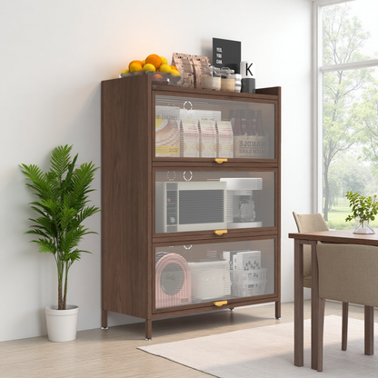 44'' Tall Metal 3 Flip Doors Cabinet, With Ample Storage Space For Bedroom, Office, Living Room, Hallway - view 3