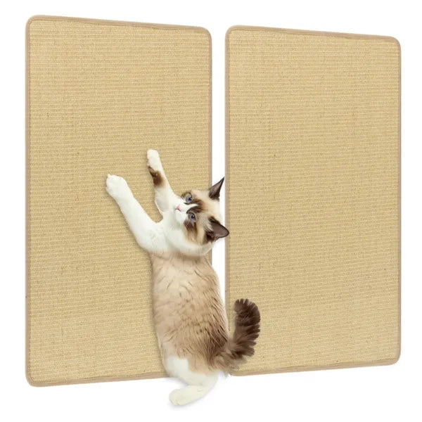 2-Pack 32" x20" Natural Sisal Cat Scratching Mats, Multifunctional Resting & Play Pads For Multi-Cat Households