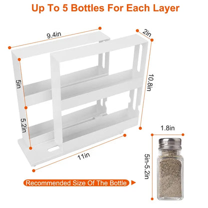 Swivel Cabinet Organizer Revolving Kitchen Rack Spice Organizer For Cabinet Condiment Holder Shelf - view 5