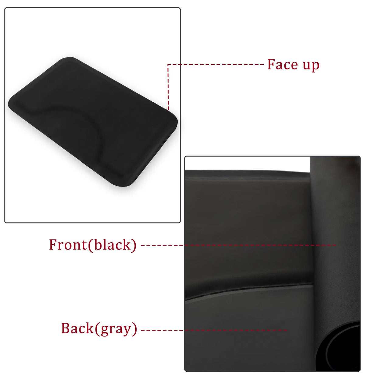 3′x 4.5′x 1/2" Beauty Salon Square Anti-fatigue Salon Mat (Square Outside And Round Inside) Black - view 4