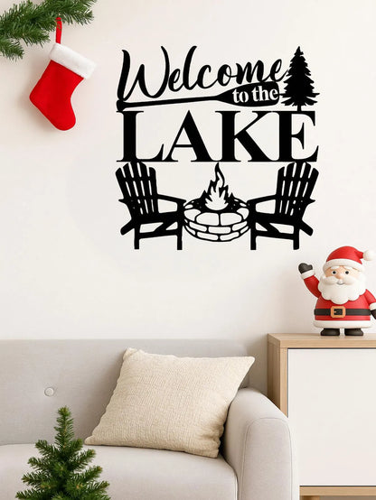 Modern Abstract Lake Waterproof Rust Resistant iron Wall Art Living Room Bedroom Office Patio Decor - view 2