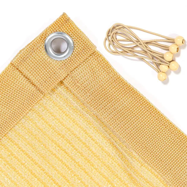 12ft*12ft 90% Beige Sunshade Netting, Outdoor Sun Protection Netting, Nail-on Fixing, Garden, Balcony