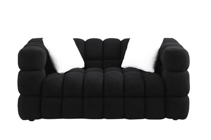 62.2length,35.83inch Deepth,human Body Structure For USA People, Marshmallow Sofa,boucle Sofa,BLACK Color, 2 Seater - view 3
