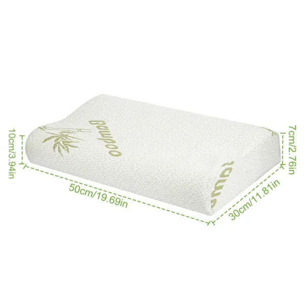 Bamboo Memory Foam Sleep Pillow Contoured Cervical Orthopedic Pillow Neck Support Breath Pillow