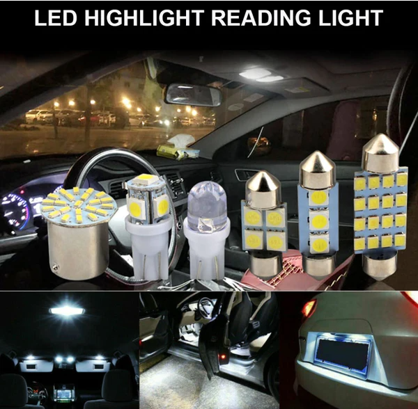 28pcs Car Interior White Combo LED Map Dome Door Trunk License Plate Light Bulbs - view 3