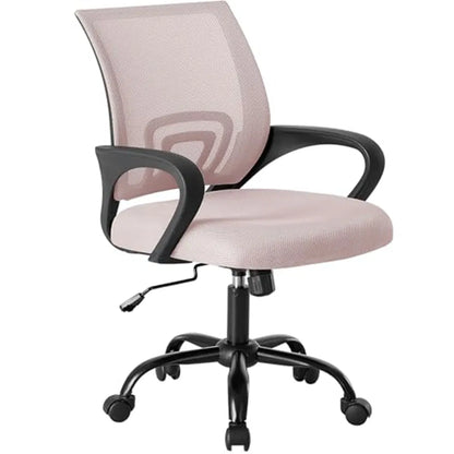 Ergonomic Office Desk Gaming Chair Mid Back With Lumbar Support Rocking Mode Height Adjustable With Fixed Armrest - view 3