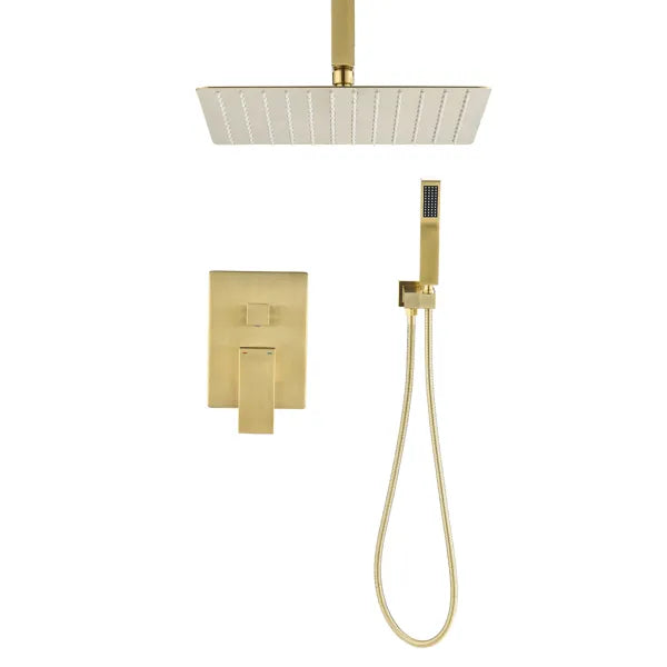 Ceiling Mounted Shower System Combo Set with Handheld and 12" Shower head