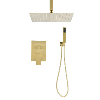 Ceiling Mounted Shower System Combo Set with Handheld and 12" Shower head