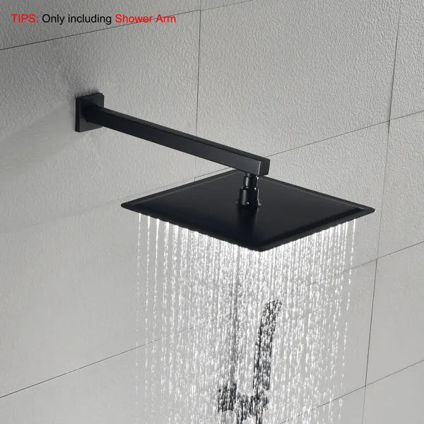 Shower Arm With Flange, 1/2 NPT Tapered Threads, Rain Shower Head Arm, Wall Mount Shower Extension Arm - view 3