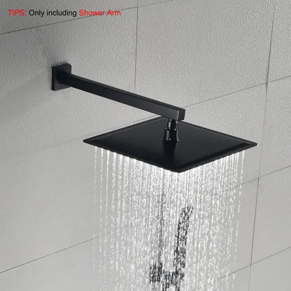 Shower Arm With Flange, 1/2 NPT Tapered Threads, Rain Shower Head Arm, Wall Mount Shower Extension Arm - view 3