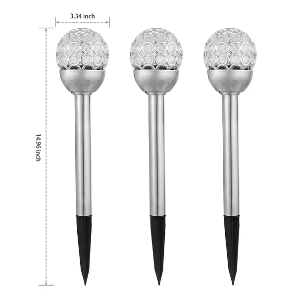 Solarek 3 Pcs Outdoor Solar Lights IP44 Waterproof Ball RGB Light Garden Decor Lamp Landscape Christmas - view 4