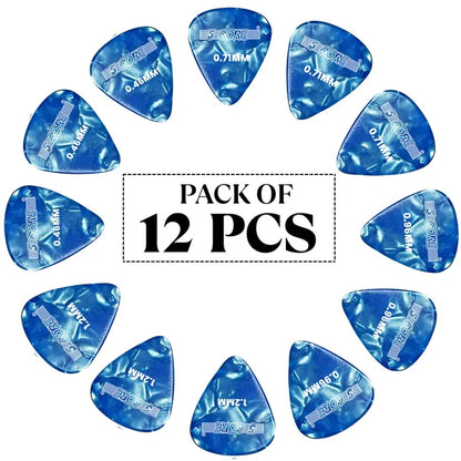 5 Core Guitar Picks 12 Piece Celluloid Light Medium Heavy Extra Heavy For Acoustic Electric Guitars - view 10