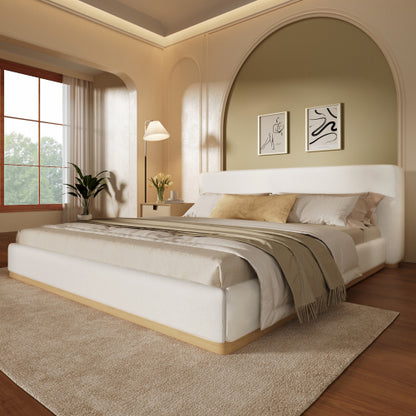 Elegant Upholstered Bed With Solid Wood Frame, Unlocking A New Experience Of Comfortable Sleeping, Queen, White - view 5