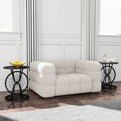 2 Piece Vintage Industrial Wheel Design Side Table - view 3