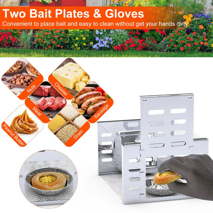 2Pcs Humane Rat Trap Catch and Release Live Mouse Cage Traps with Automatic Continuous Cycle Trapping for Chipmunk - view 5