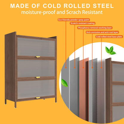 44'' Tall Metal 3 Flip Doors Cabinet, With Ample Storage Space For Bedroom, Office, Living Room, Hallway - view 9