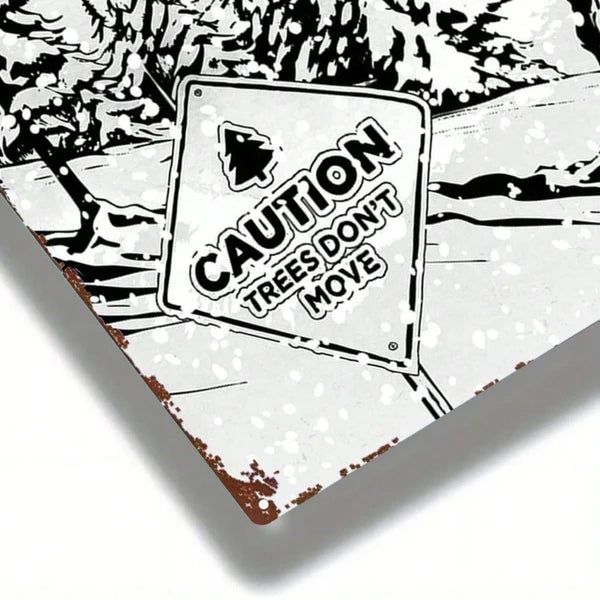 1pc 2D Flat Metal Sign Freeride Snowboard Plaque, Sturdy Metal Wall Art For Bars Bedrooms Restaurants Kitchens Home - view 3