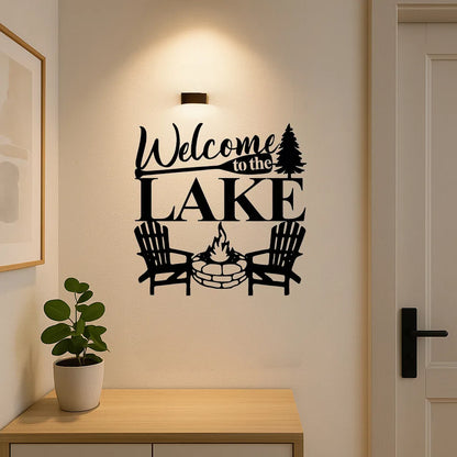 Modern Abstract Lake Waterproof Rust Resistant iron Wall Art Living Room Bedroom Office Patio Decor - view 10