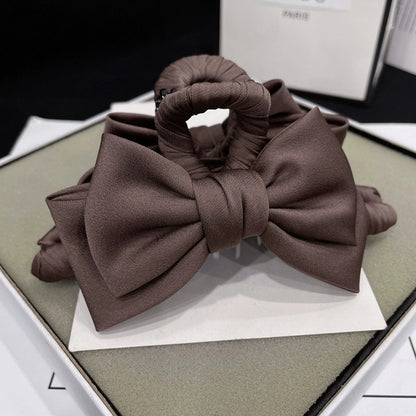 Bow Claw Clip Graceful Satin Headdress Shark Clip Updo Hair Claw - view 4