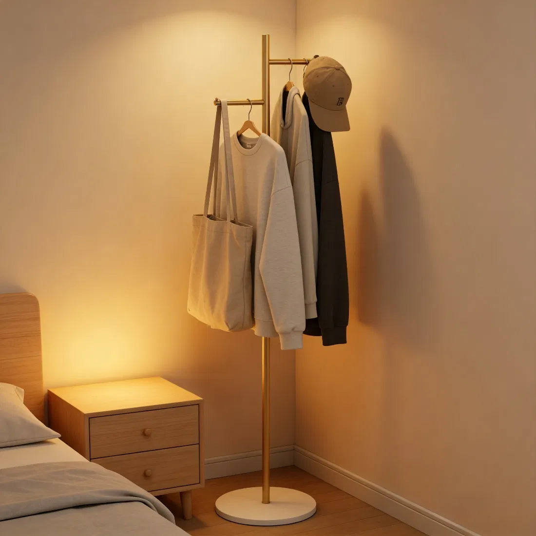 Clothing Rack, Golden Metal Freestanding Heavy Duty Clothes Rack with Marble Base - view 7