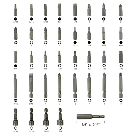 37 Piece Impact Screwdriver Bit Set Nut Driver Torx Phillips Tool Magnetic Drill