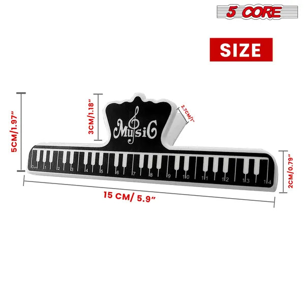 5Core Music Sheet Page Holder Clip Black Durable Plastic Music Score Fixed Clips - view 4