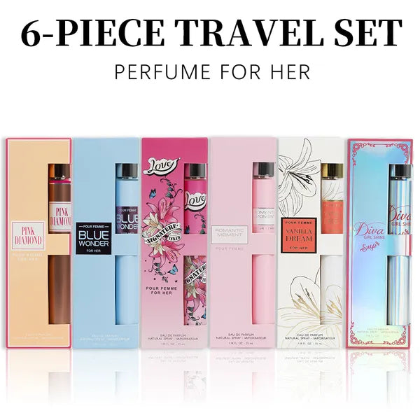 6pcs Travel Set, Women'S Eau De Parfuma Spray, Long Lasting Fragrance, 6 Different Flavor, Perfect For Holiday Gifts