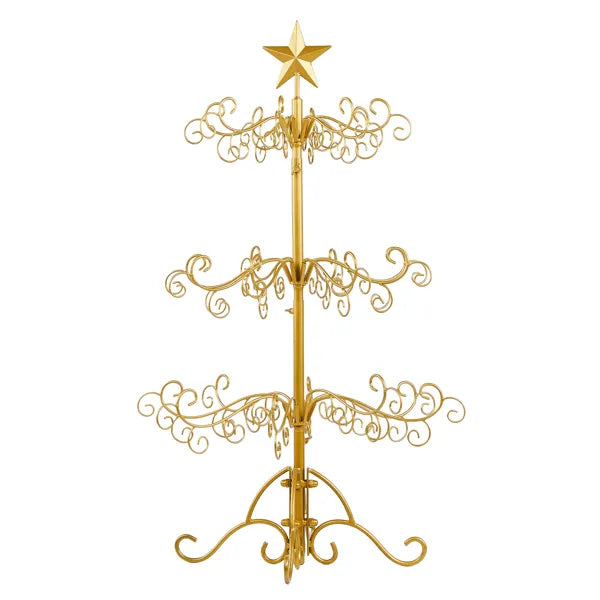 3ft Wrought Iron Christmas Tree, Metal Ornament Display Tree Stand For For Holiday Party Home Decor