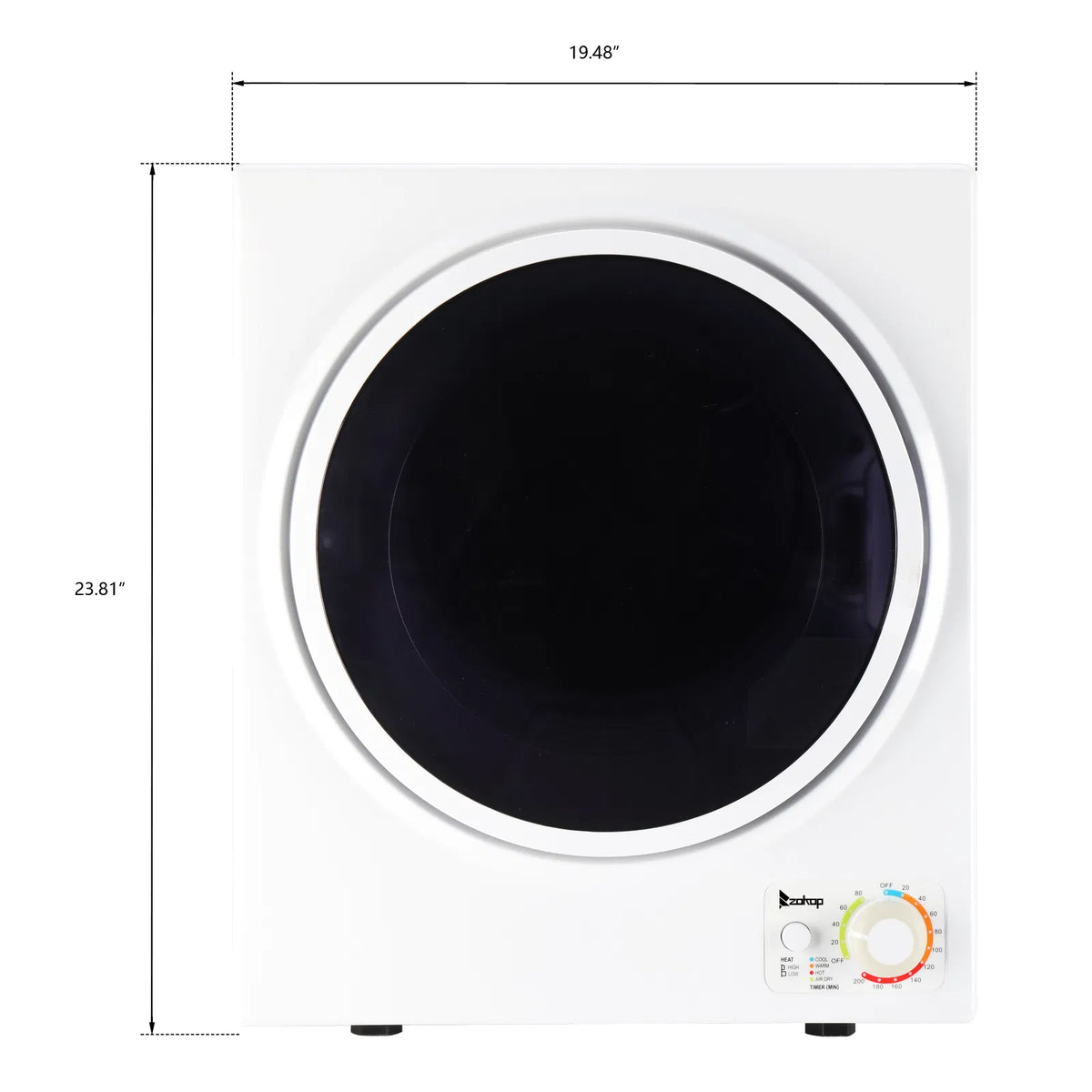 GYM25-78 Compact Portable Household clothes Dryer 1.6cuft with Stainless Steel Drum Black and White 120V MECHANICAL - view 9