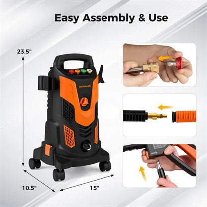 Orange Black 2300 PSI Electric Pressure Washer With 4 Quick-Connect Nozzles & Soap Bottle - view 5