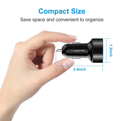 Dual USB Car Charger Adapter Aluminum Alloy Fast Car Charging - view 4