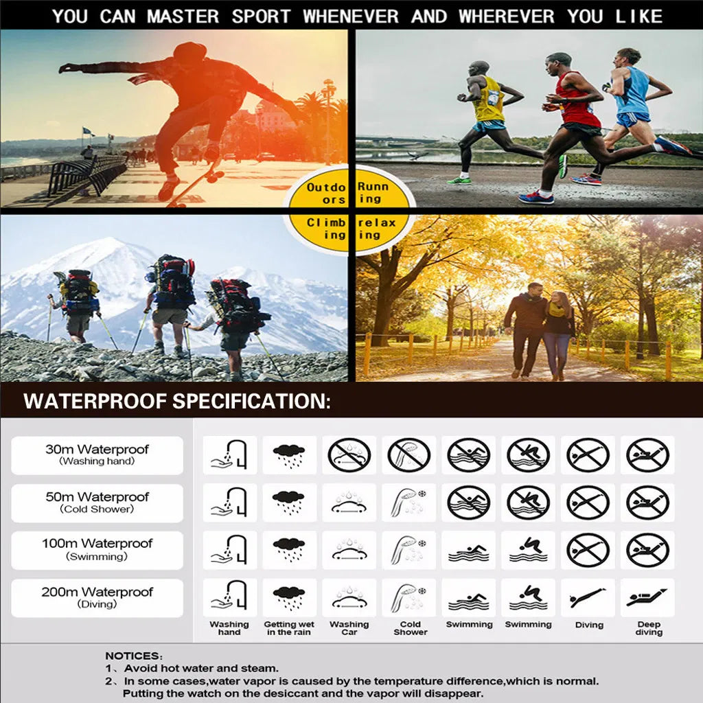 Waterproof Digital Sports Watch Military Tactical LED Backlight Wristwatch Men - view 8