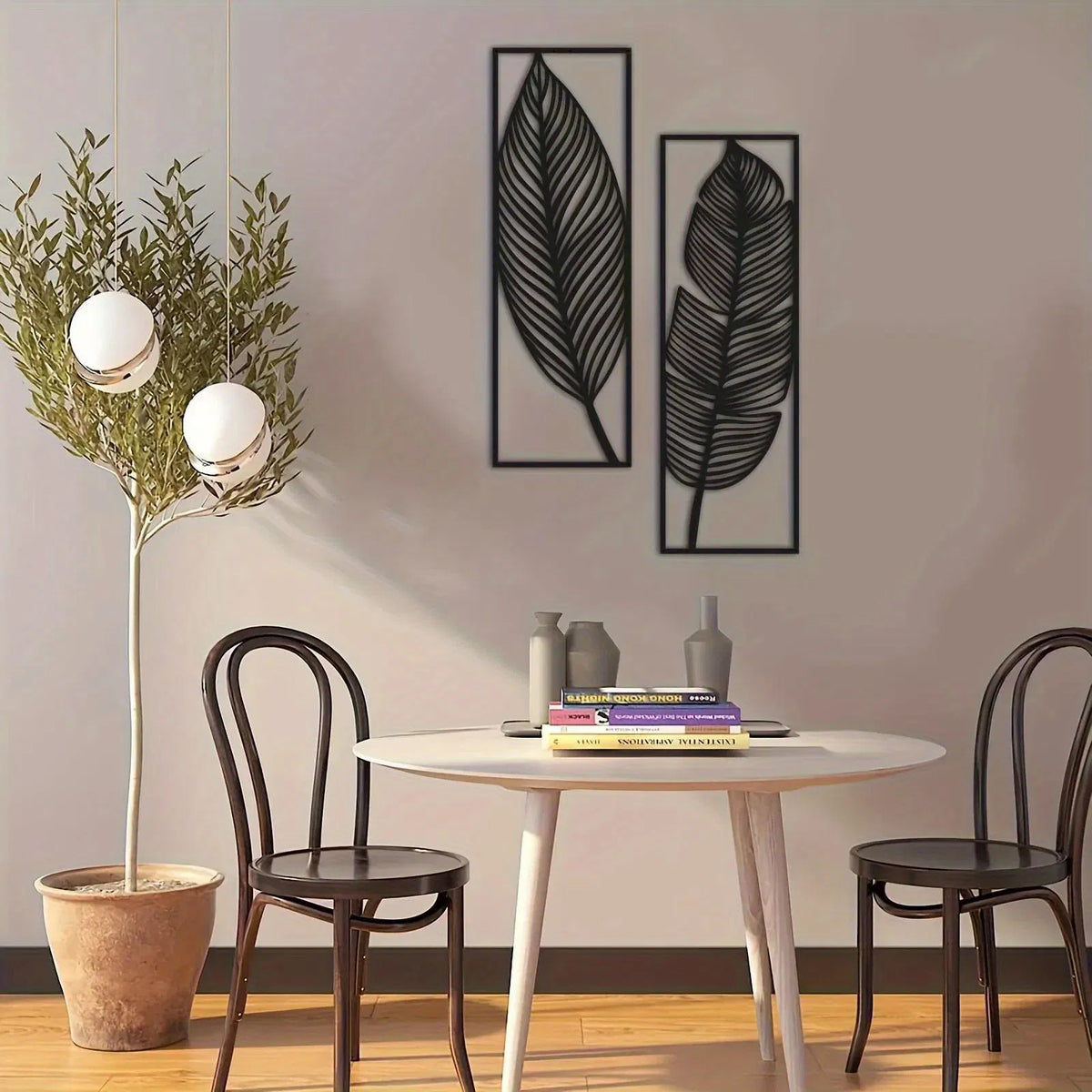 Vintage Botanical iron Wall Art Set Tropical Leaves Floral Printed Wall Hanging for Living Room Bedroom Kitchen - view 2